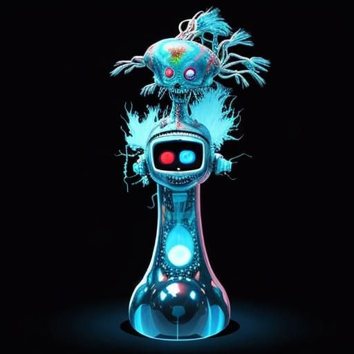 Abstract Man on Hill: Surrealist Impasto Painting