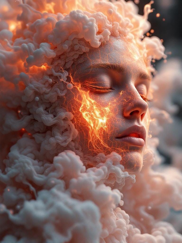 In Heat Vaporization a Man Sighs and a Woman Clad in Sublime...