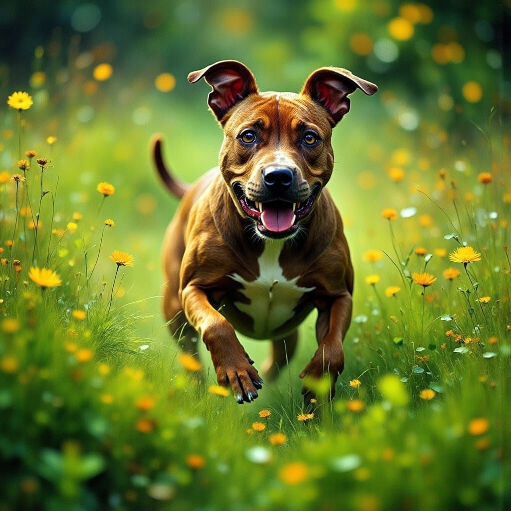 Epic American Pit Bull Terrier in Motion, Shot in Vibrant, C...