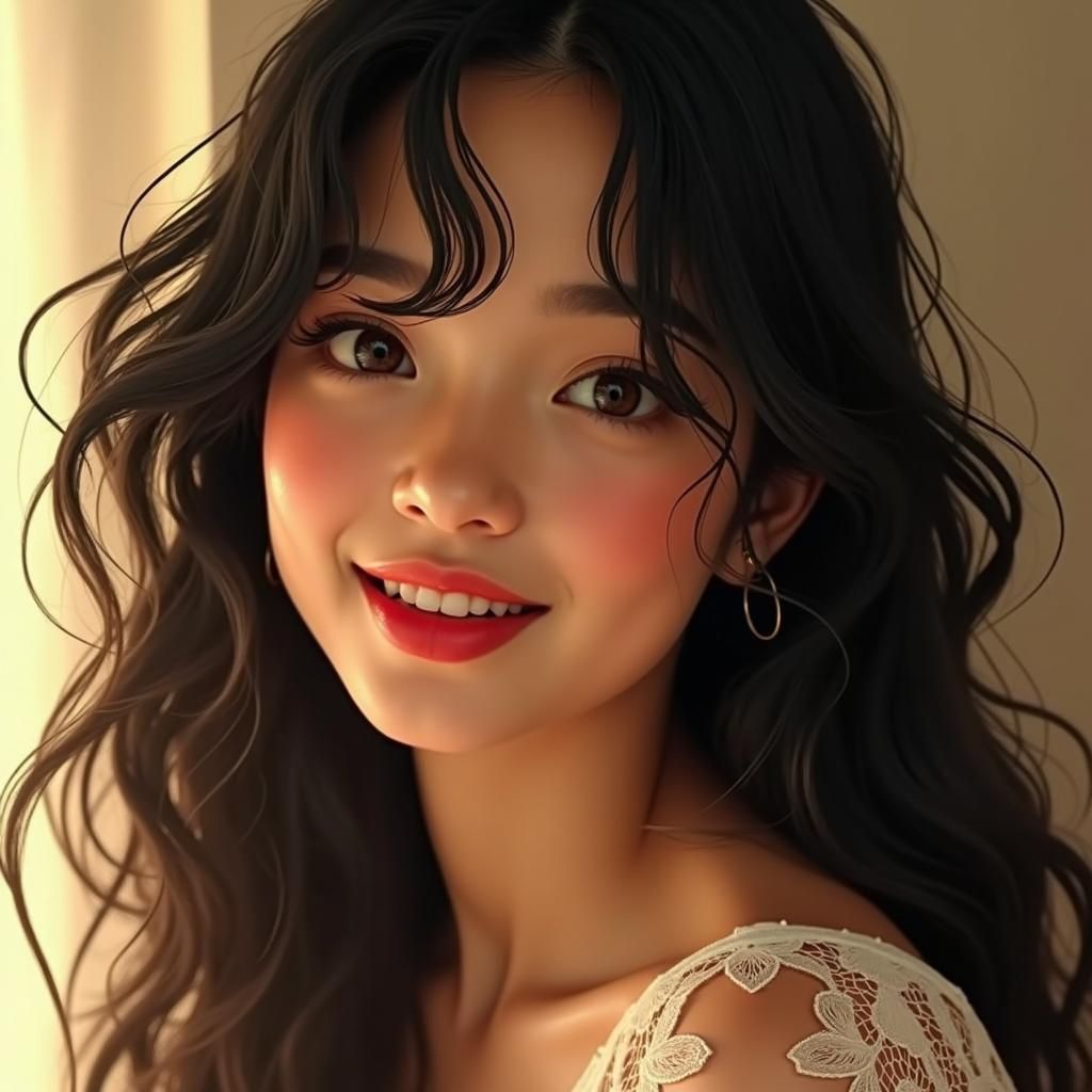 Dreamy Portrait in Art Nouveau Style