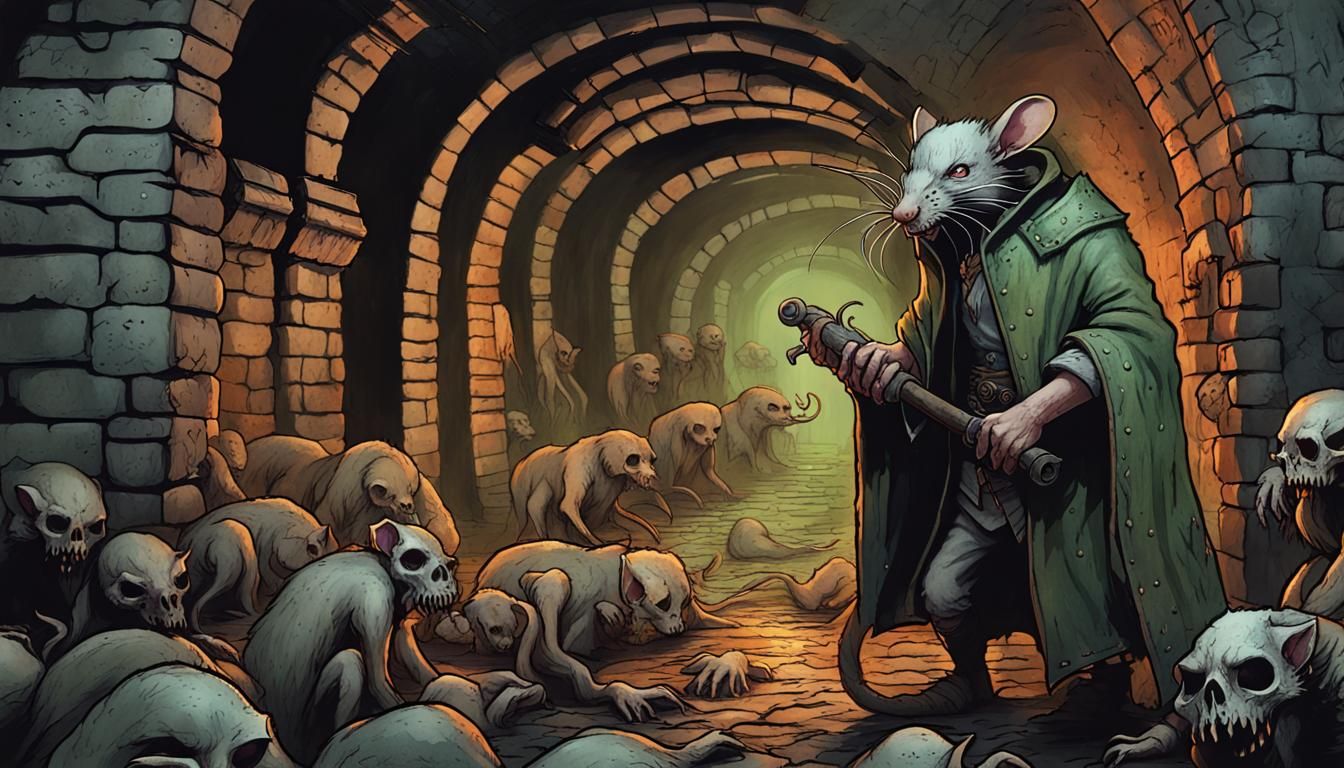 Skavenblight: Medieval Sewer City in Death Metal Art
