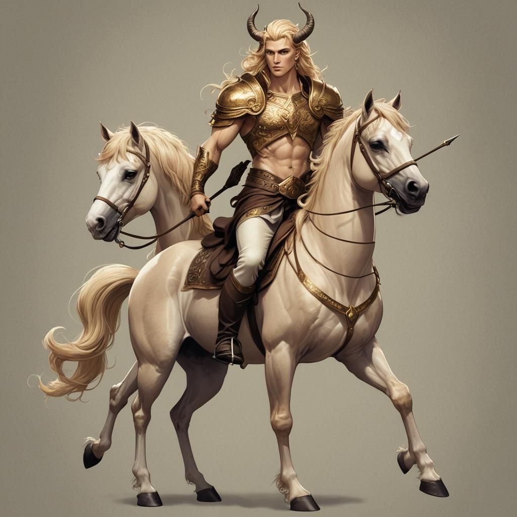 Palomino Centaur: A Male Half-Horse Fantasy Creature