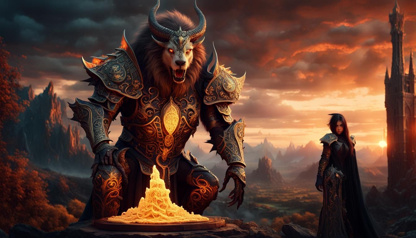 Magnificent Armored Beast Before Tarot Card