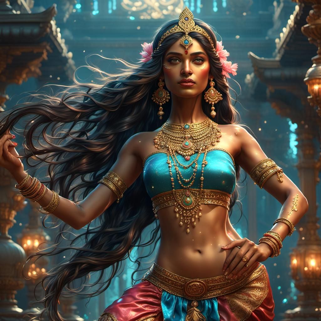Fantasy Indian Goddess in Dark Fantasy Concept Art