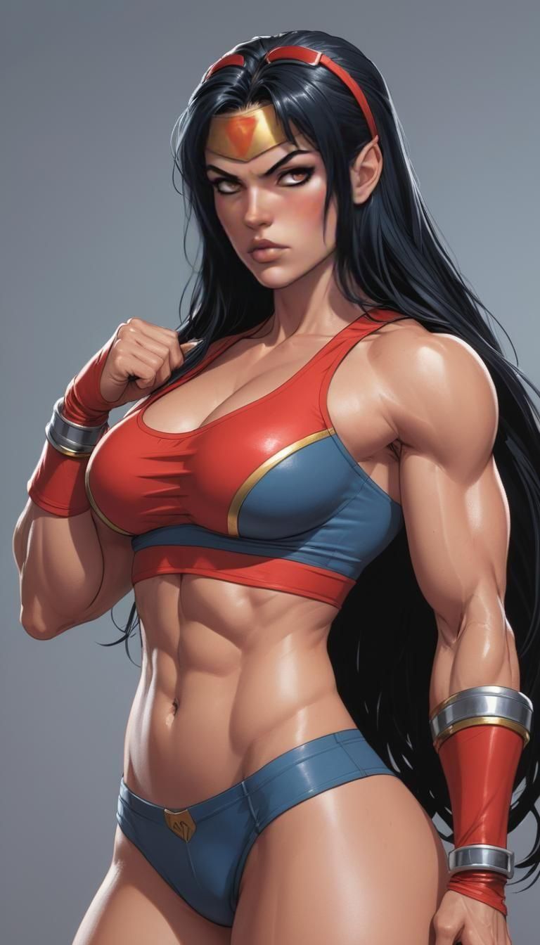 Muscular Barda Free in Workout Gear Comic Art