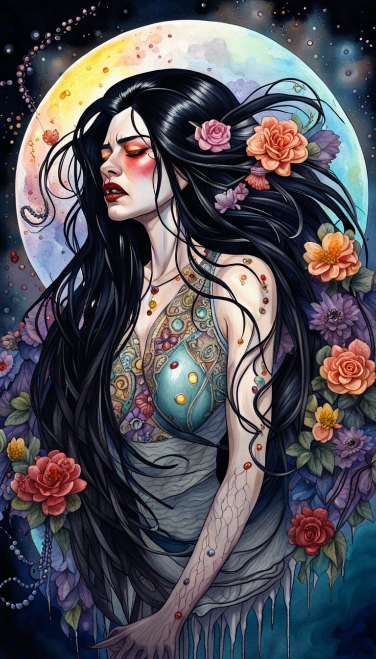 Woman in Agony: Hyperrealistic Horror Art