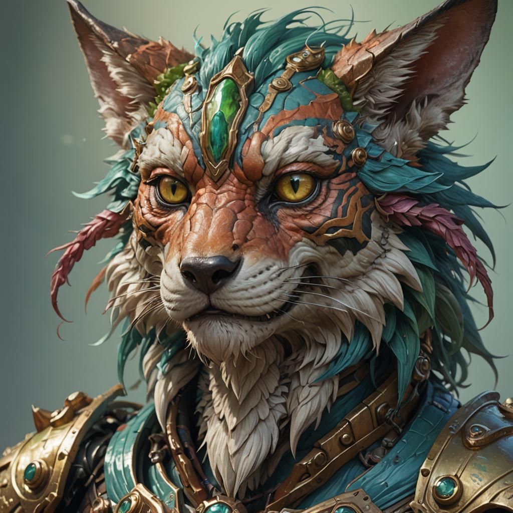 Hybrid Creature Portrait in Hyperdetailed Style