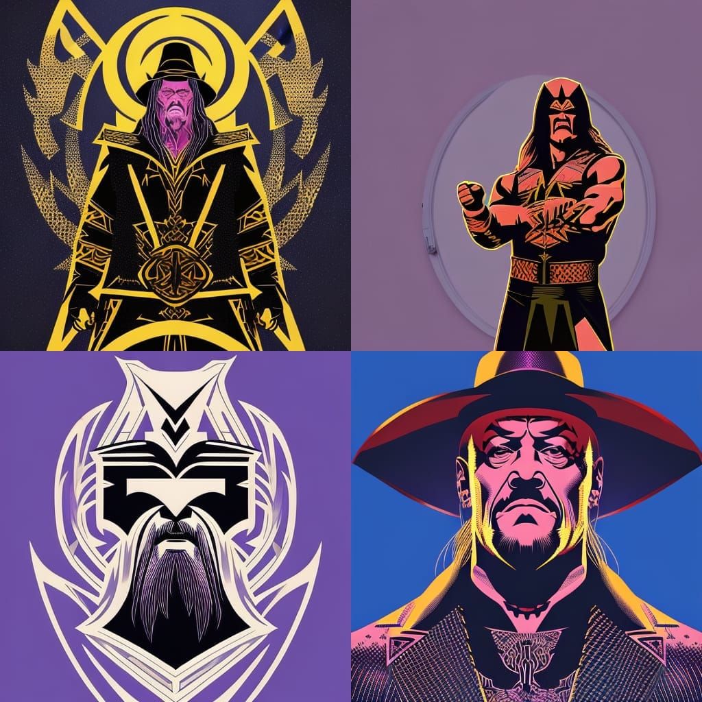 Undertaker Pop Art in Geometric Bauhaus Style