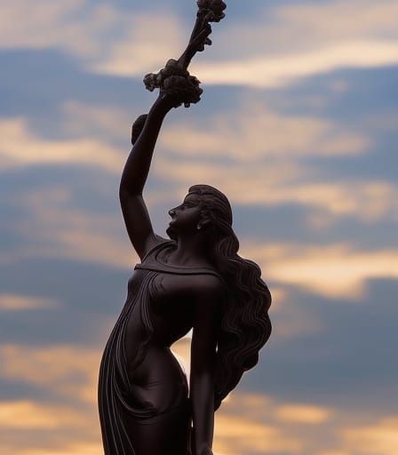 White Marble Statue of a Beautiful Woman