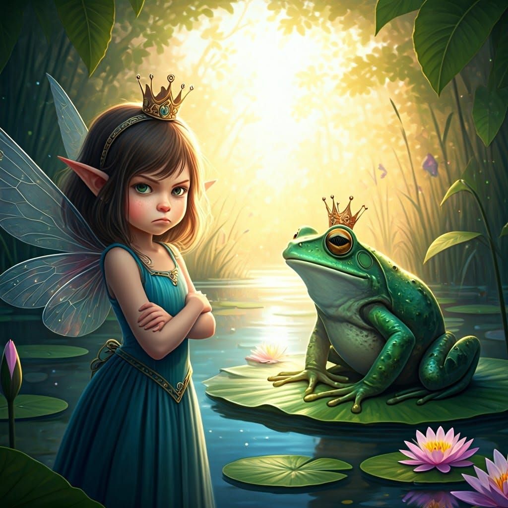 Sulky Fairy Ignoring a Frog King