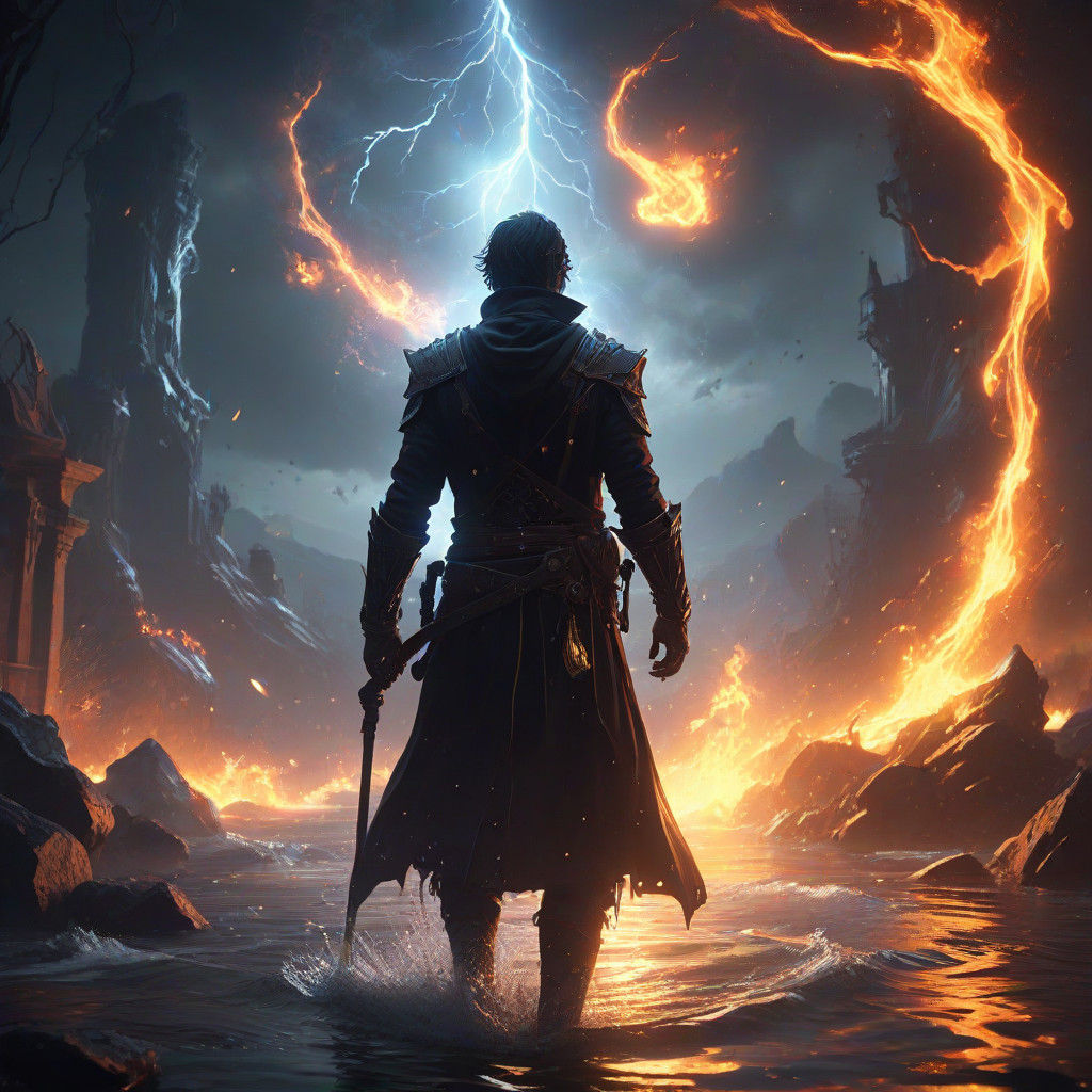 Dark Fantasy Masterpiece: Swirling Vortex of Skeletons and E...