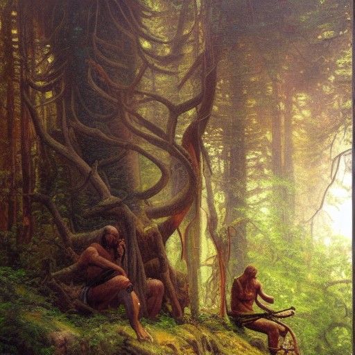 Forest God in Oil Painting Style
