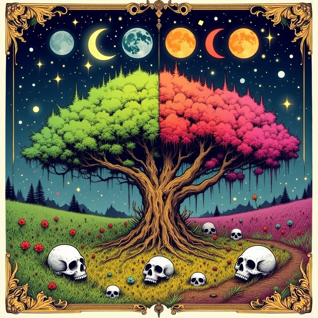 Tarot Card Design: Life and Death Tree