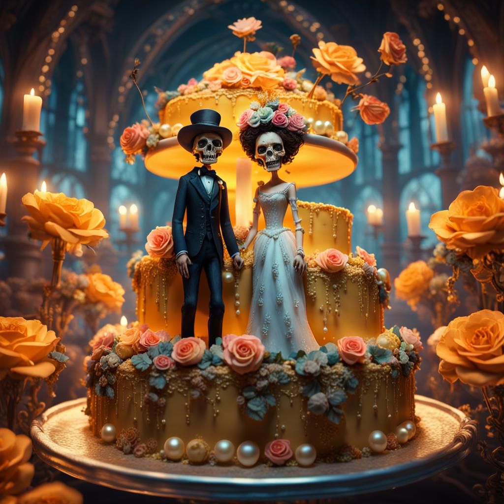 Scary Doll Wedding Cake Topper in Detailed Matte Painting