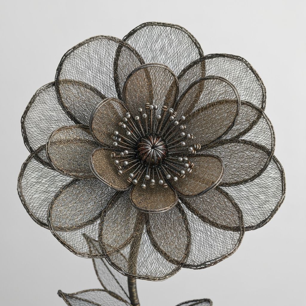 Intricate Wire Flower in Organic Industrial Style