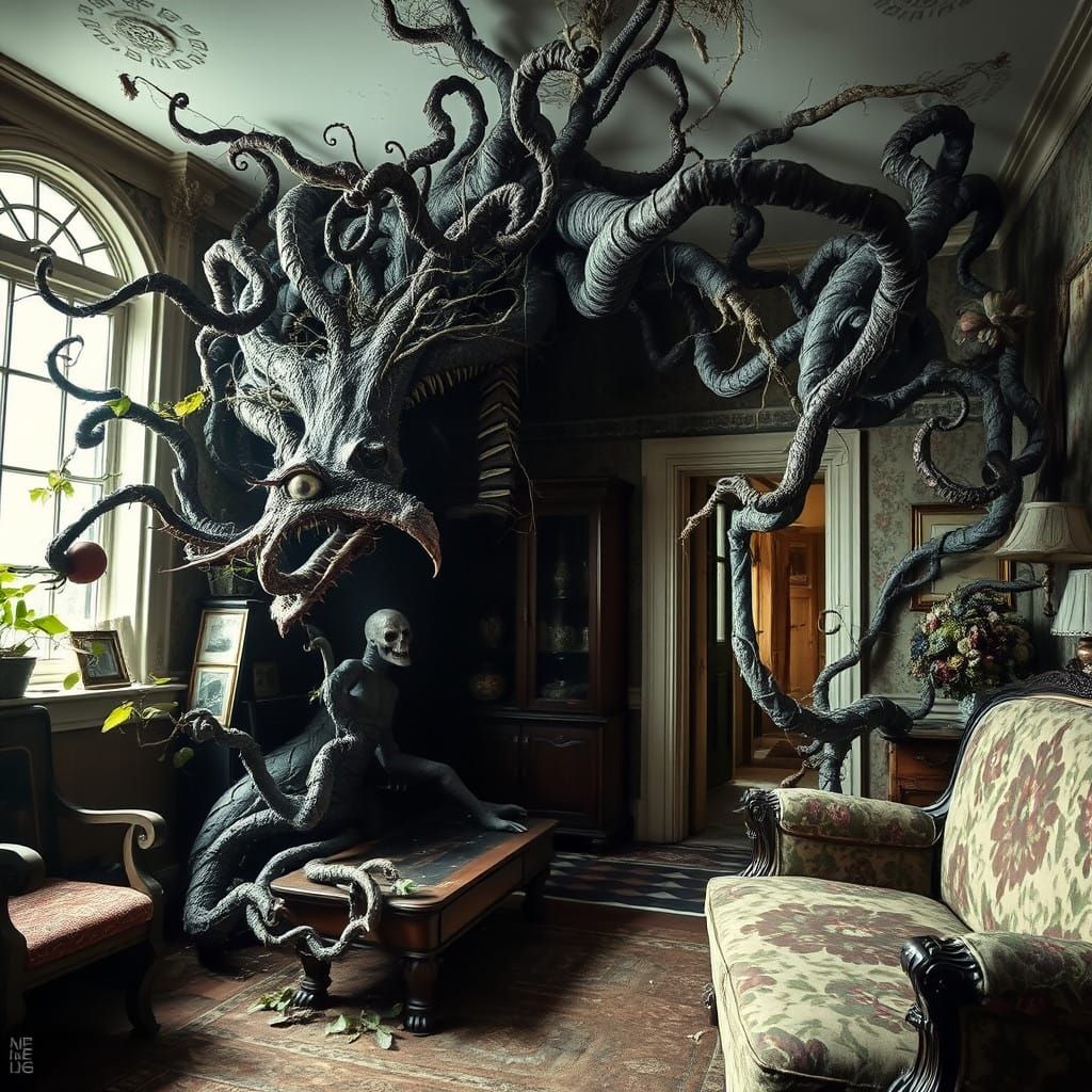 Ethereal Tradescantia Devours Abandoned Victorian Interior