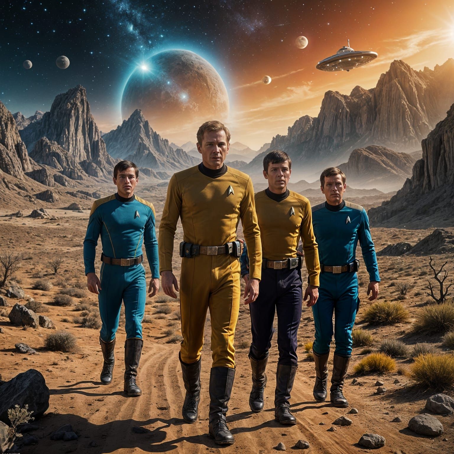 Star Trek Away Team on Alien Planet