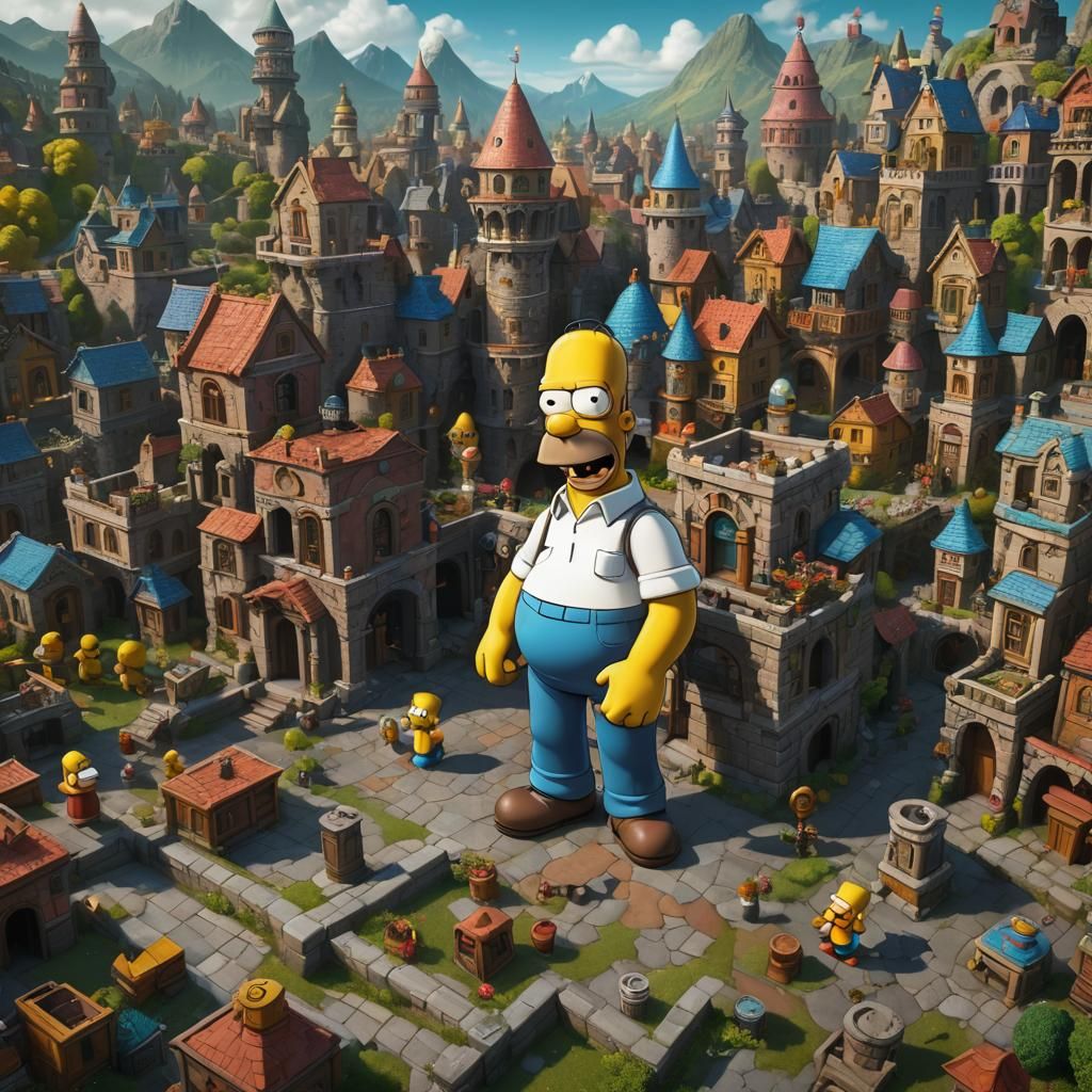 Homer Simpson Detailed Matte Painting