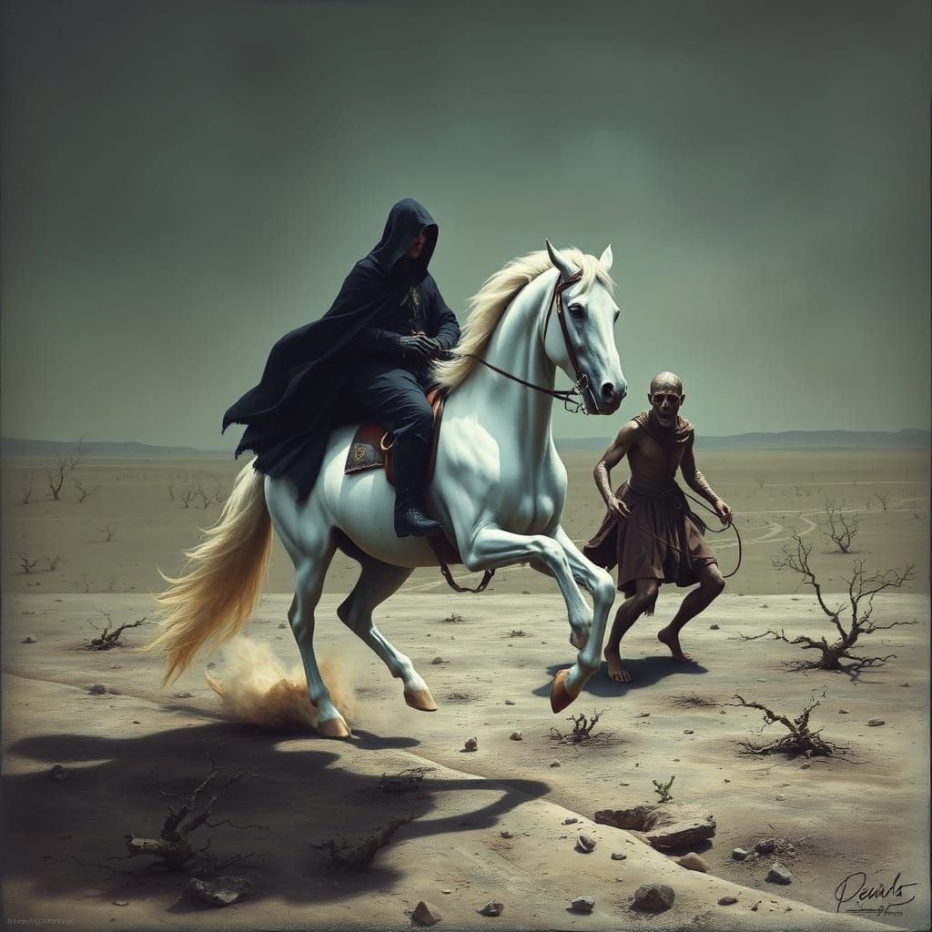 Death Rides a Pale Horse in Dark Surrealism