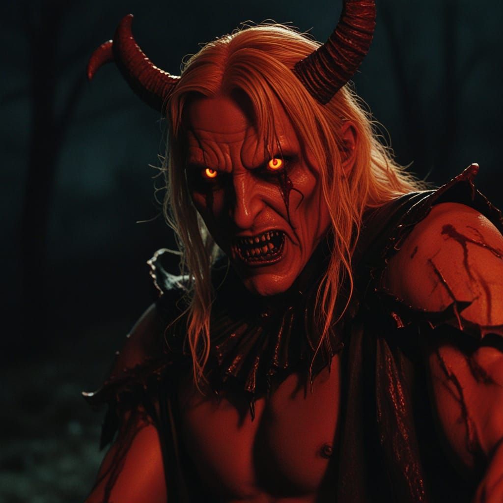 Ominous Dark Fantasy: Man's Demonic Transformation