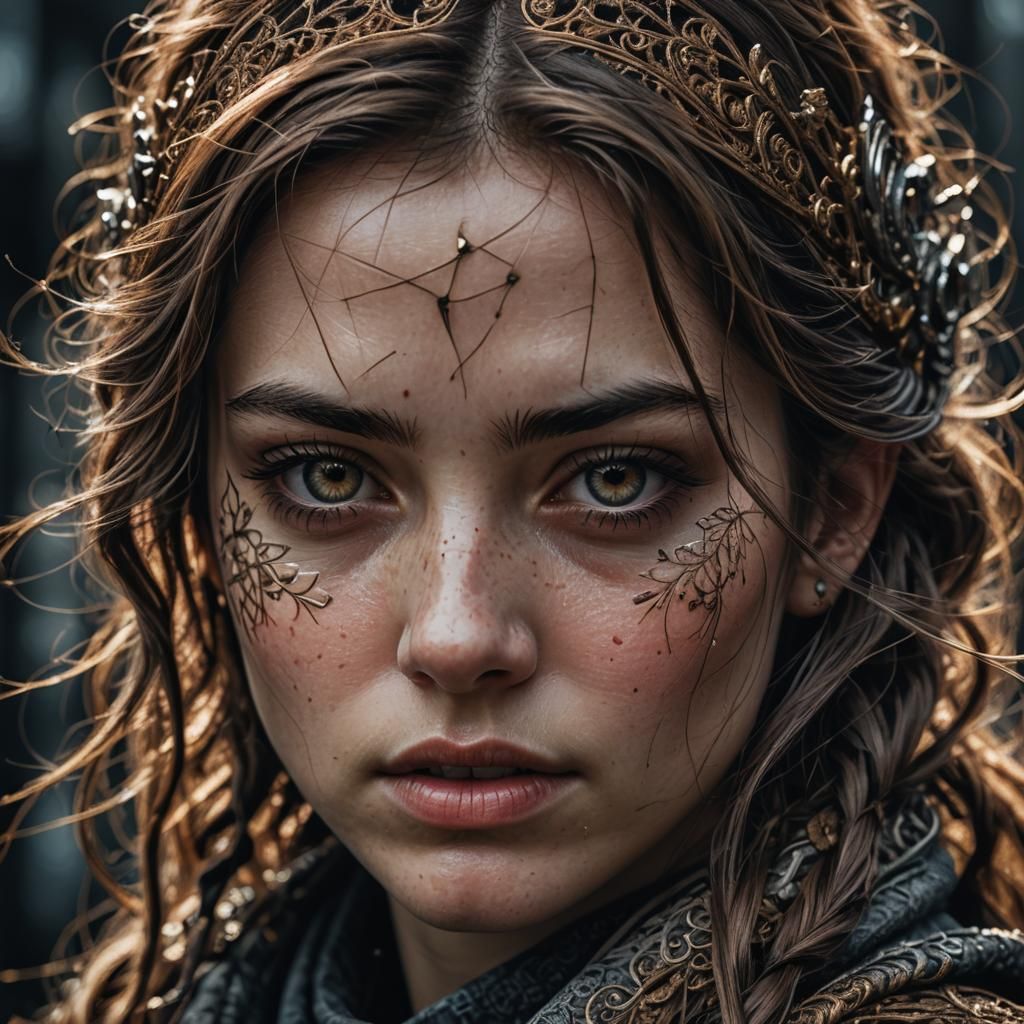 Hyperrealistic Girl Portrait in High Definition