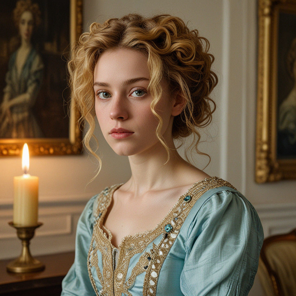 Surreal Expressionist Portrait in Golden Muted Colors