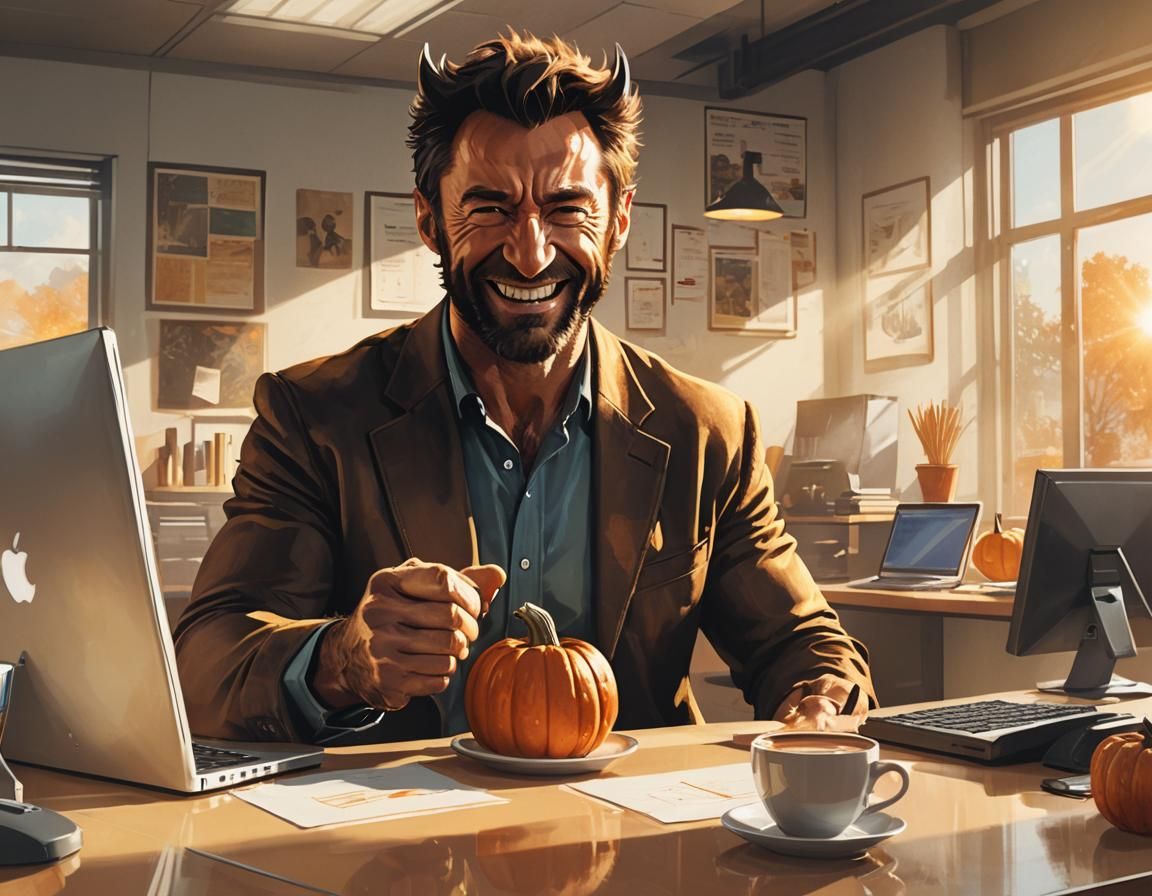 Wolverine's Coffee Break: Concept Art in Greg Rutkowski Styl...