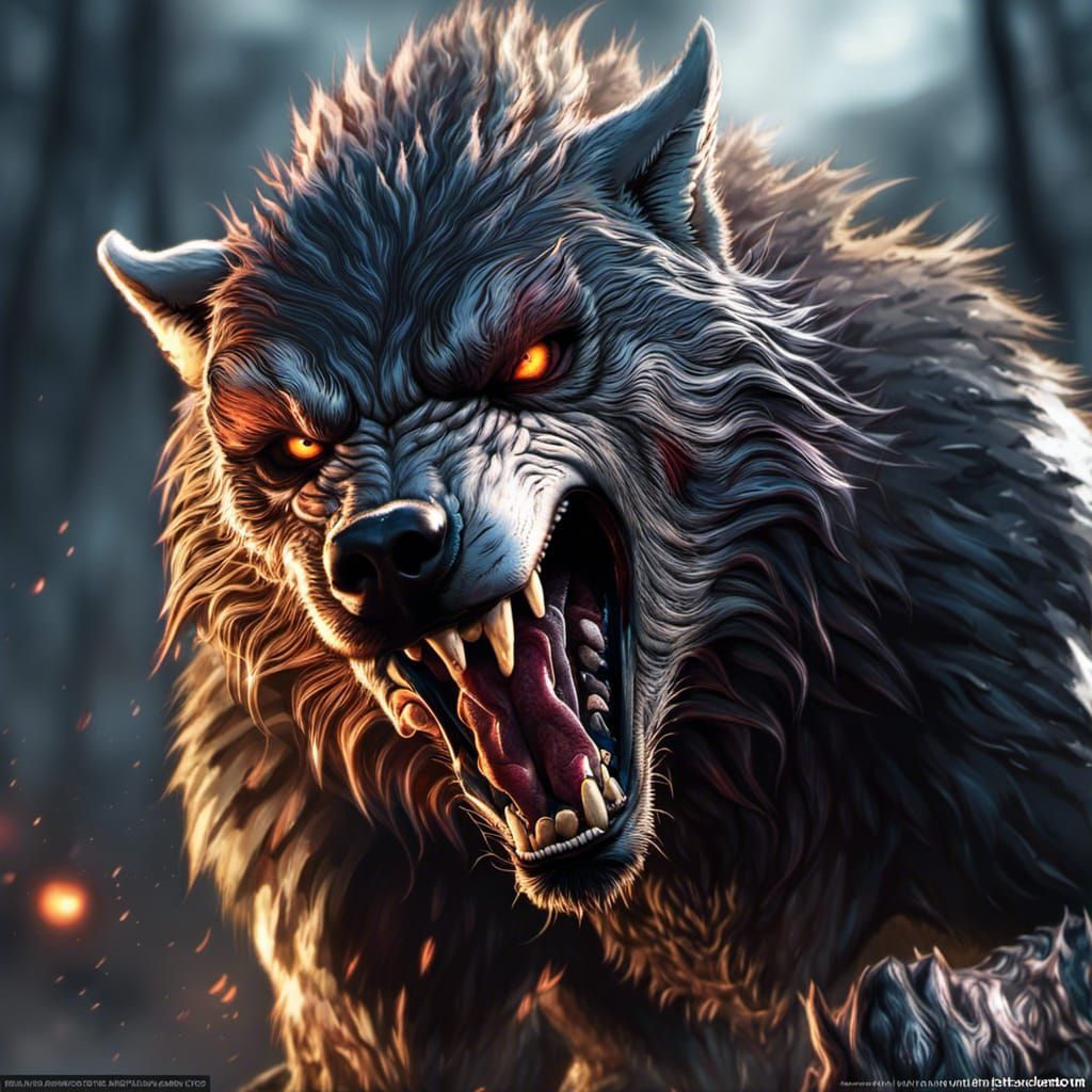 Hyperdetailed Angry Werewolf in 8k Resolution