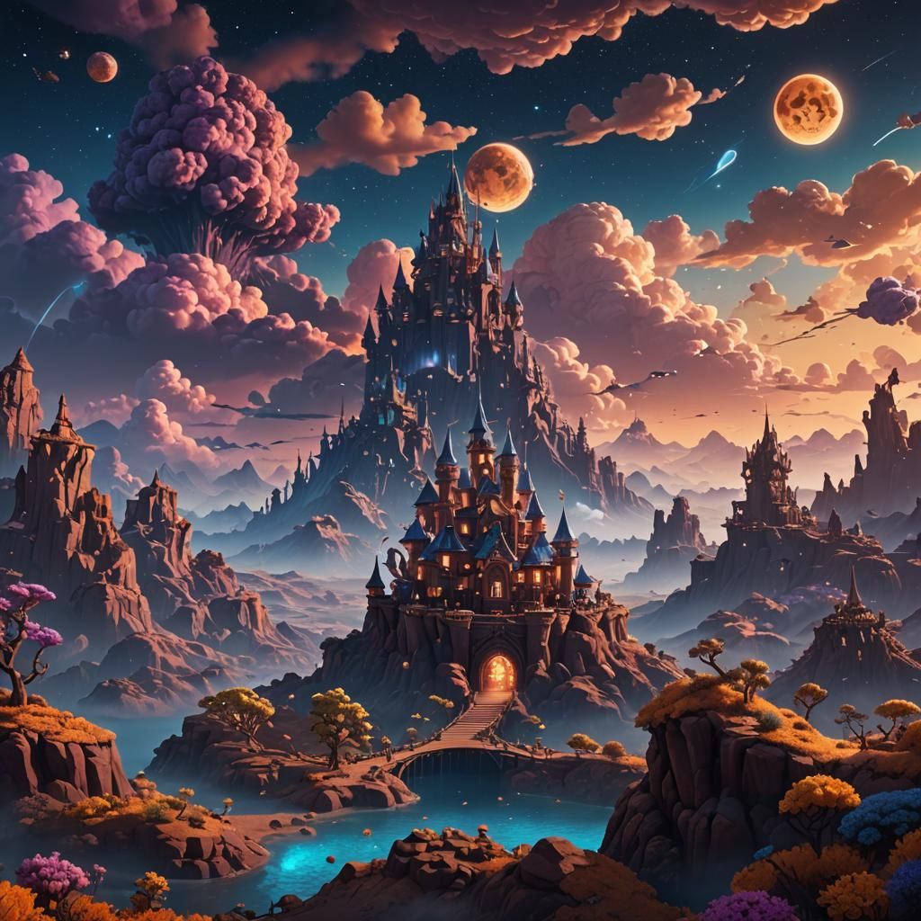 Cookie Run Kingdom Night Sky: Detailed Matte Painting