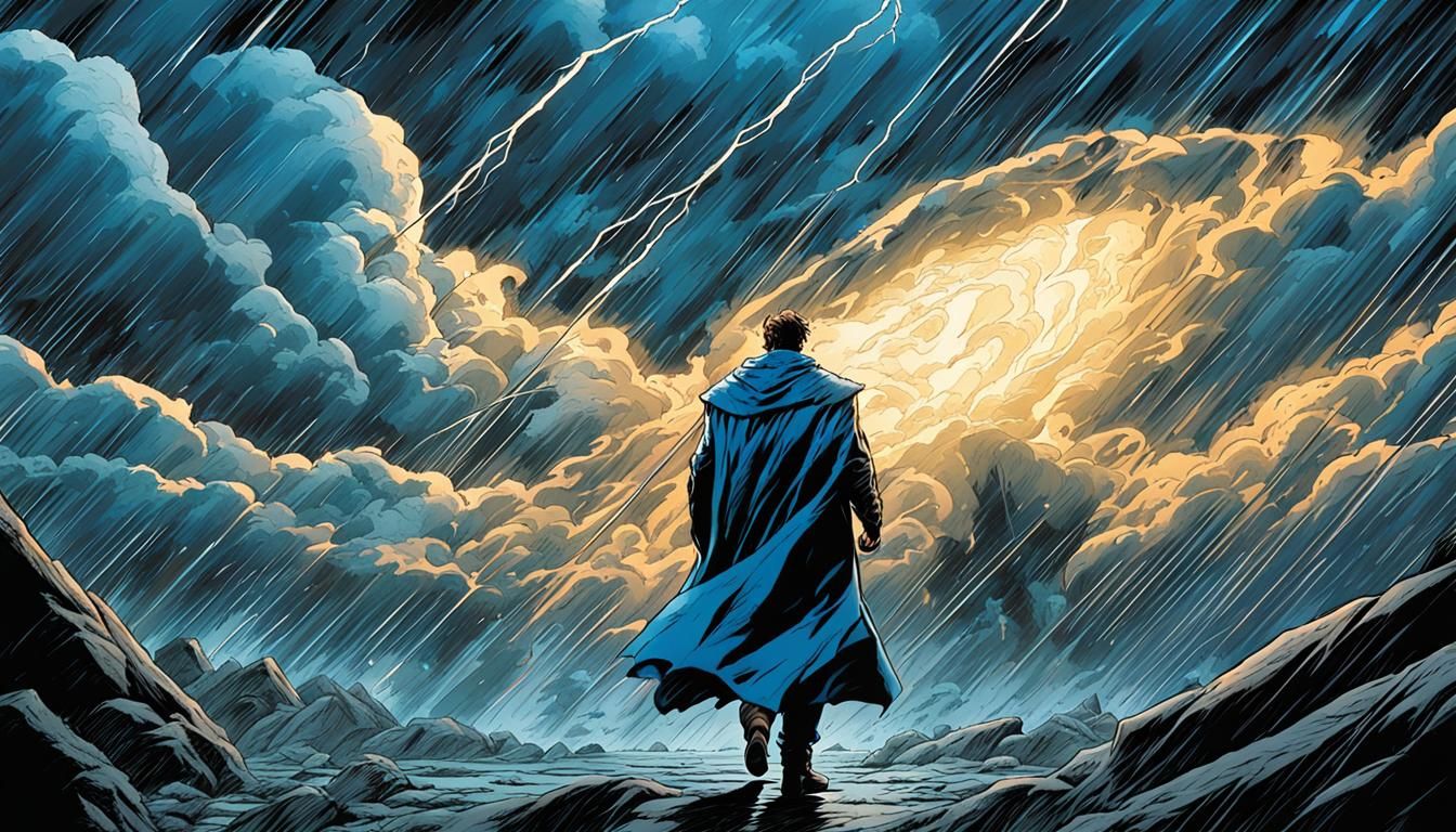 Brave Traveler Enters Storm, Comic Book Art