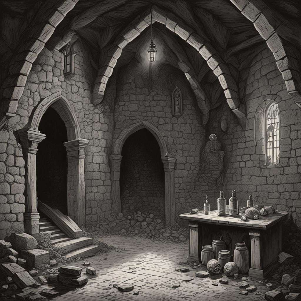 Gothic Horror Cellar Inspired by Hammer Films