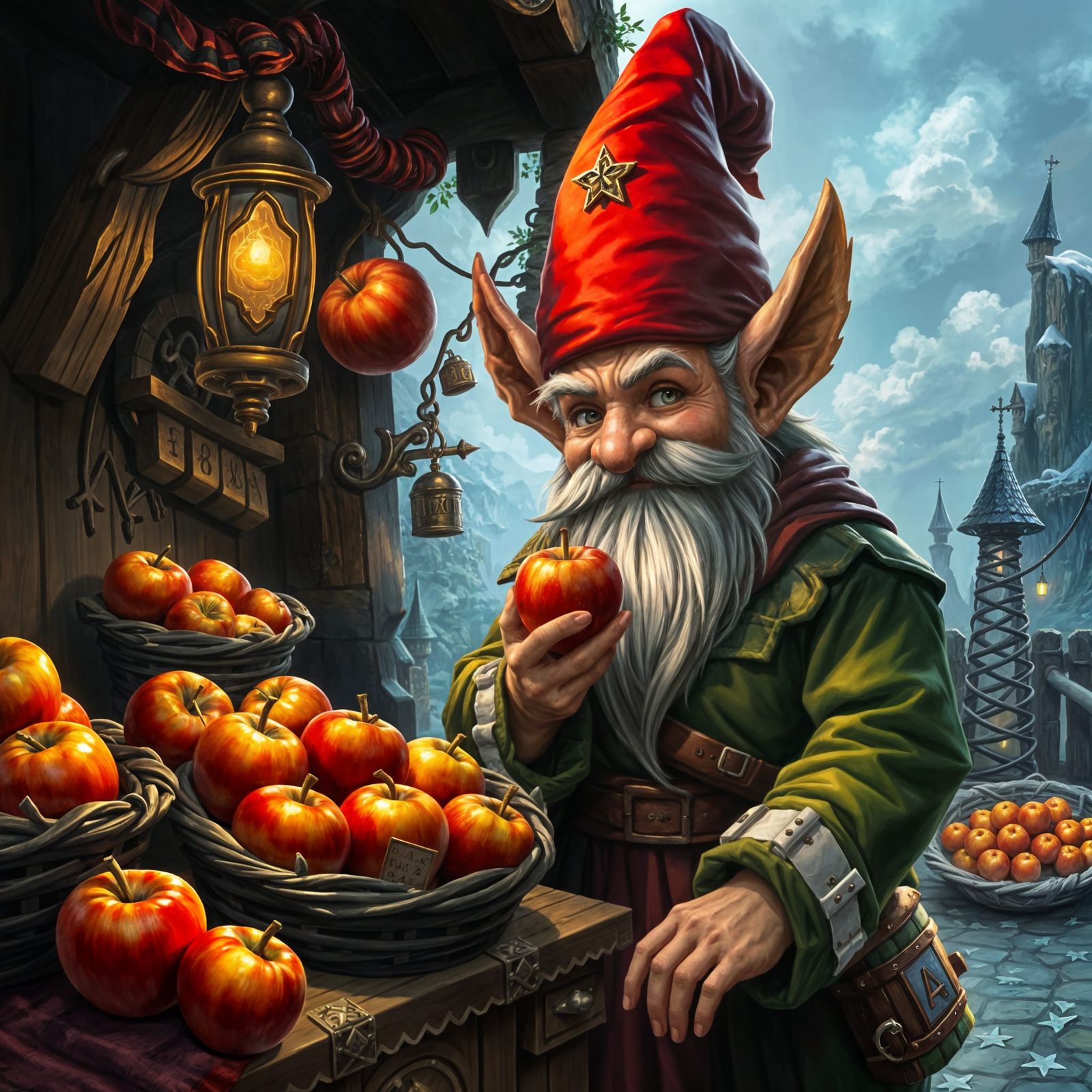 Gnome Merchant at Fantasy Fair, Fantasy Art