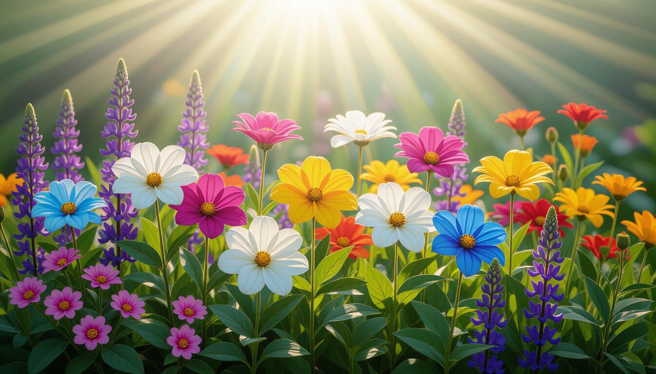 Radiant Iridescent Garden Art