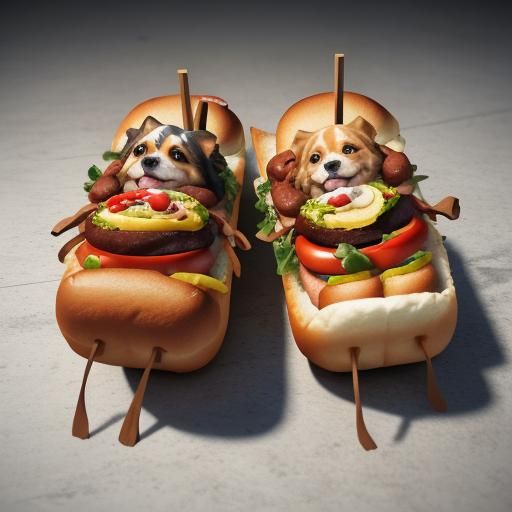 Puppy Hot Dog in Anime 3D Art Style