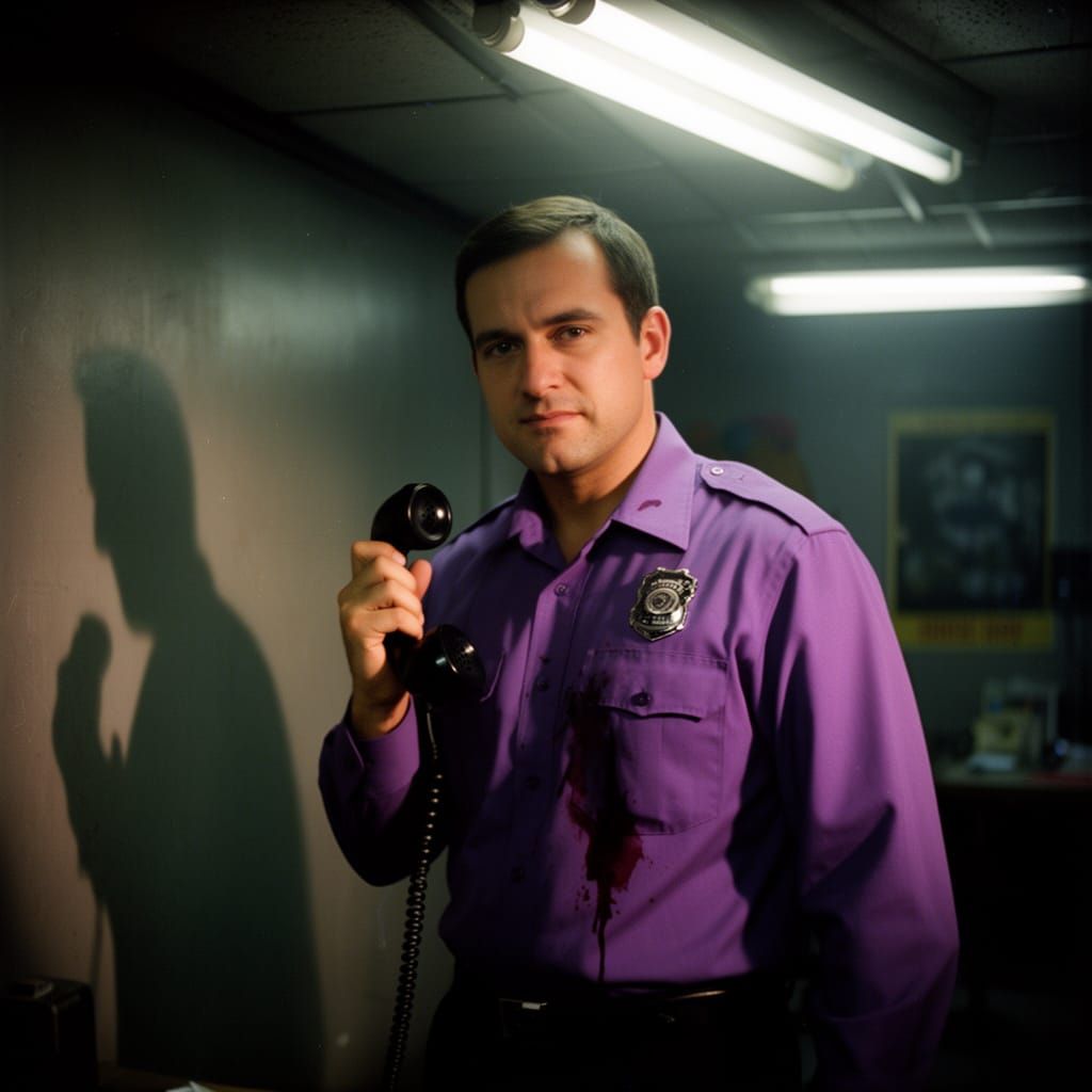 Creepy Security Guard in FNAF Office with Mysterious Lightin...