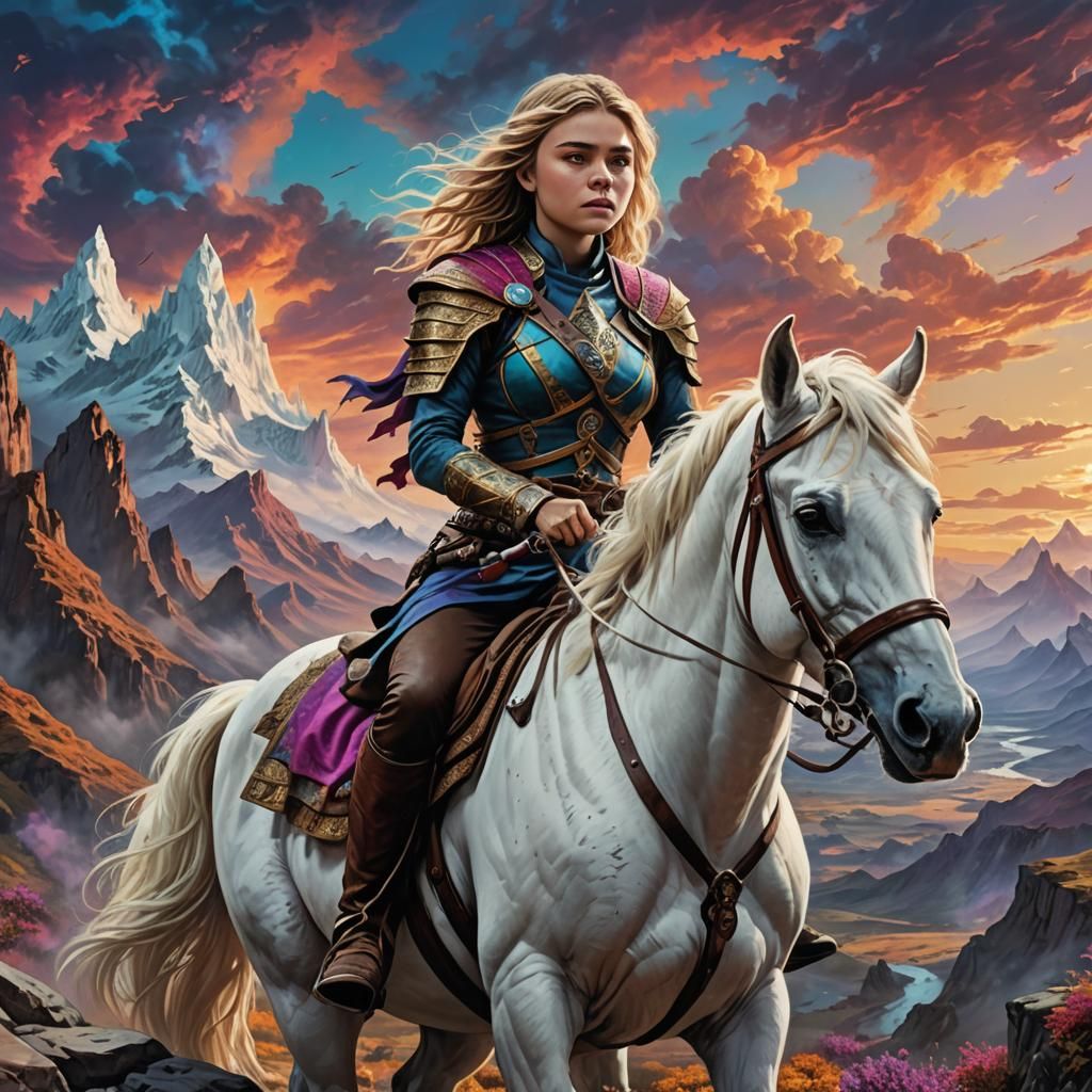 Fantasy Coastal Ride in Boris Vallejo Style