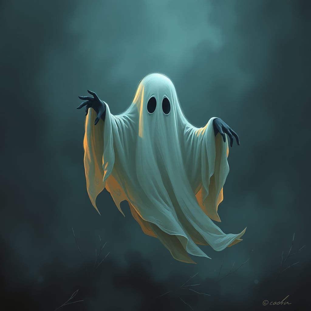 Ethereal Ghostly Figure in Soft Lighting