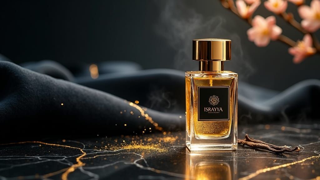 Luxury Perfume Bottle with Gold and Marble