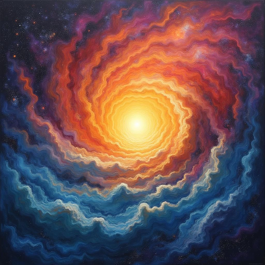 Holographic Cosmic Sunrise Astral Illustration