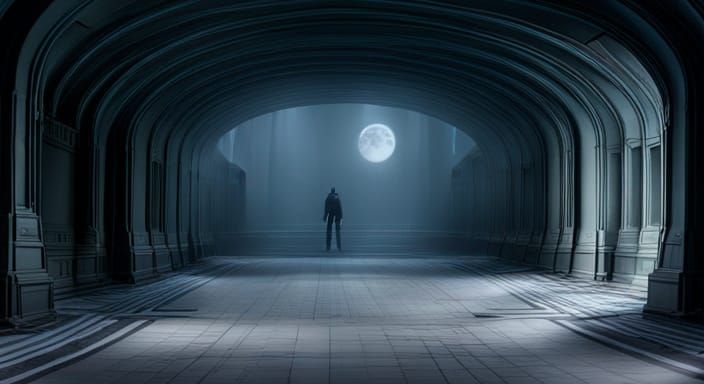 Underground Comix Matte Painting with Volumetric Lighting