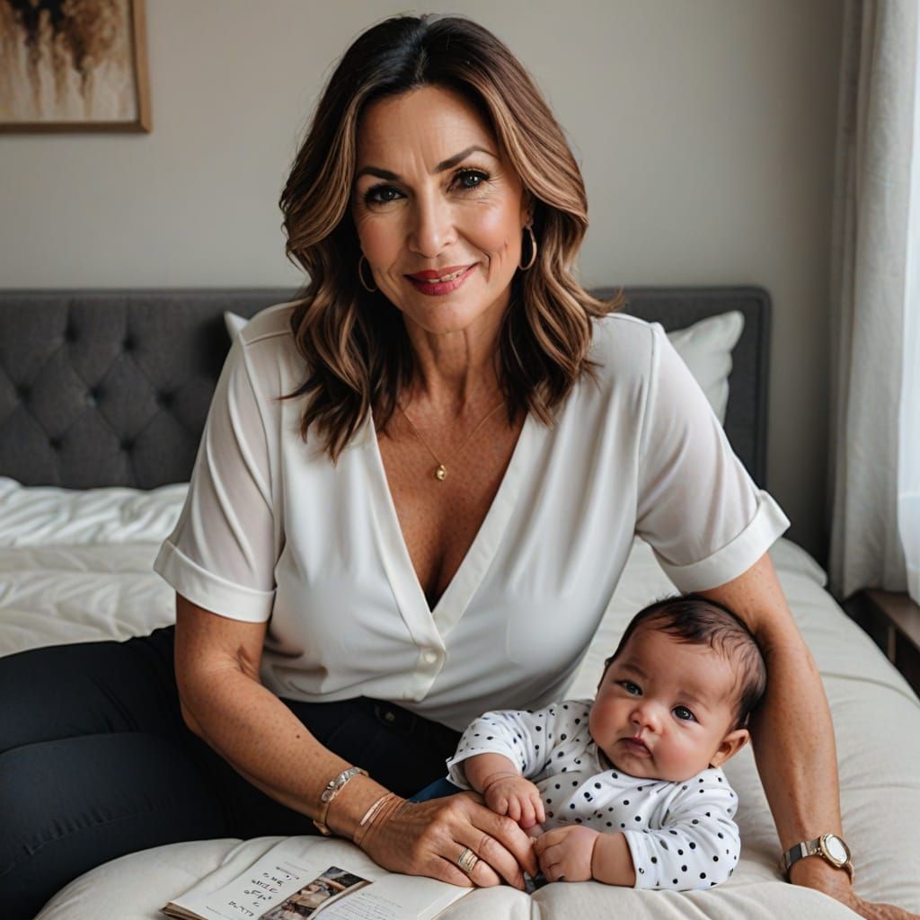 Sultry Mother Figure in Alluring Pose