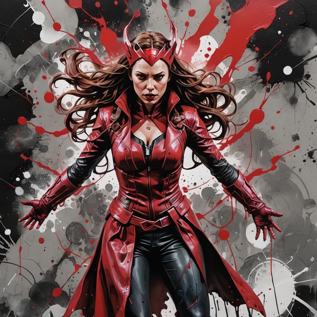 Scarlet Witch in Leather: Graffiti Art