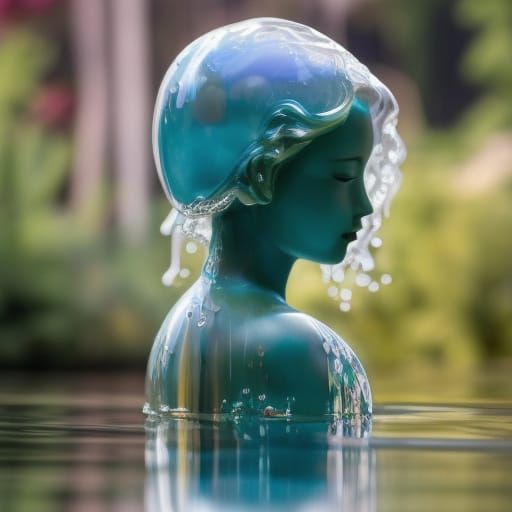 Water Elemental Girl, Digital Art