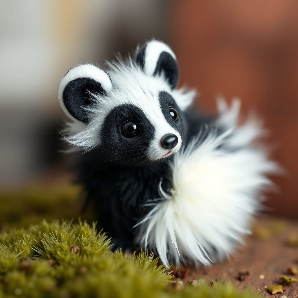 Adorable Felt Skunk: A Tiny, Cute Creation