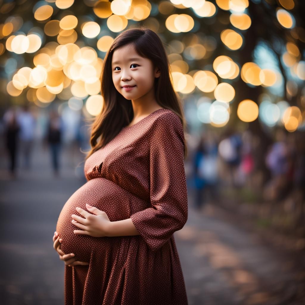Pregnant Girl: Professional Photography with Bokeh