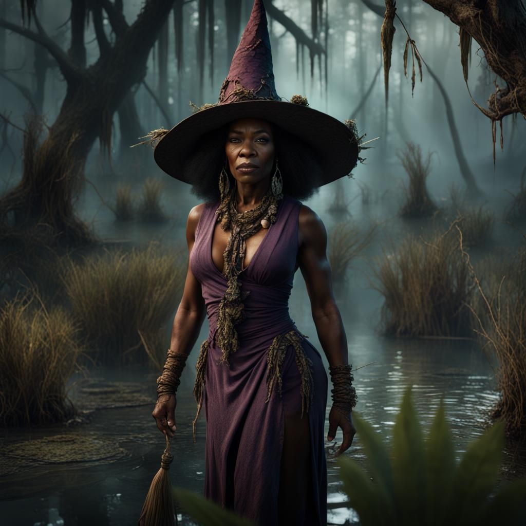 Angela Bassett as Voodoo Witch, Detailed Matte Painting