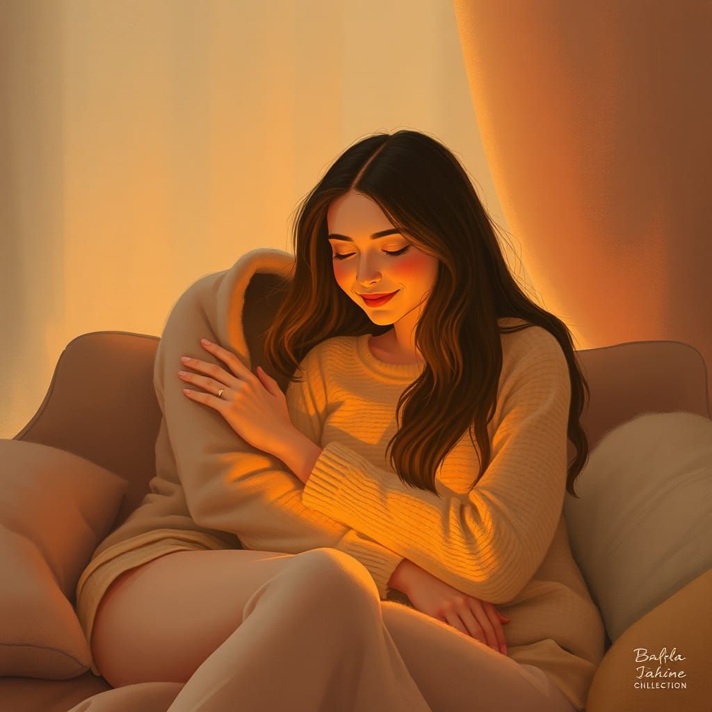 Intimate Portrait in Dreamy Illustration Style