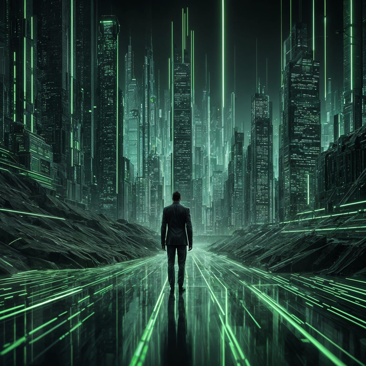 Digital Evolution: Matrix-Style Cybernetic Transformation