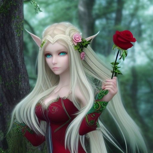 Lineage 2 Female Light Elf AI Concept Art