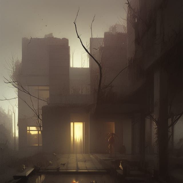 Sinister Figure Emerges, Baroque Horror Style